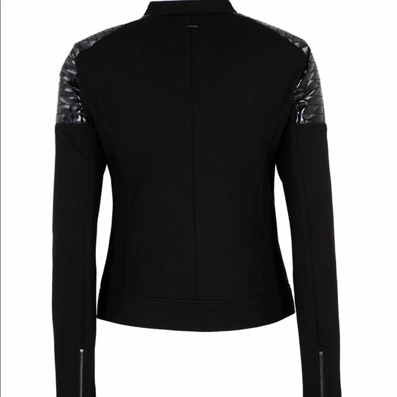 ARMANI EXCHANGE CHANNEL-QUILTED PATENT MOTO JACKET - Picture 7 of 8